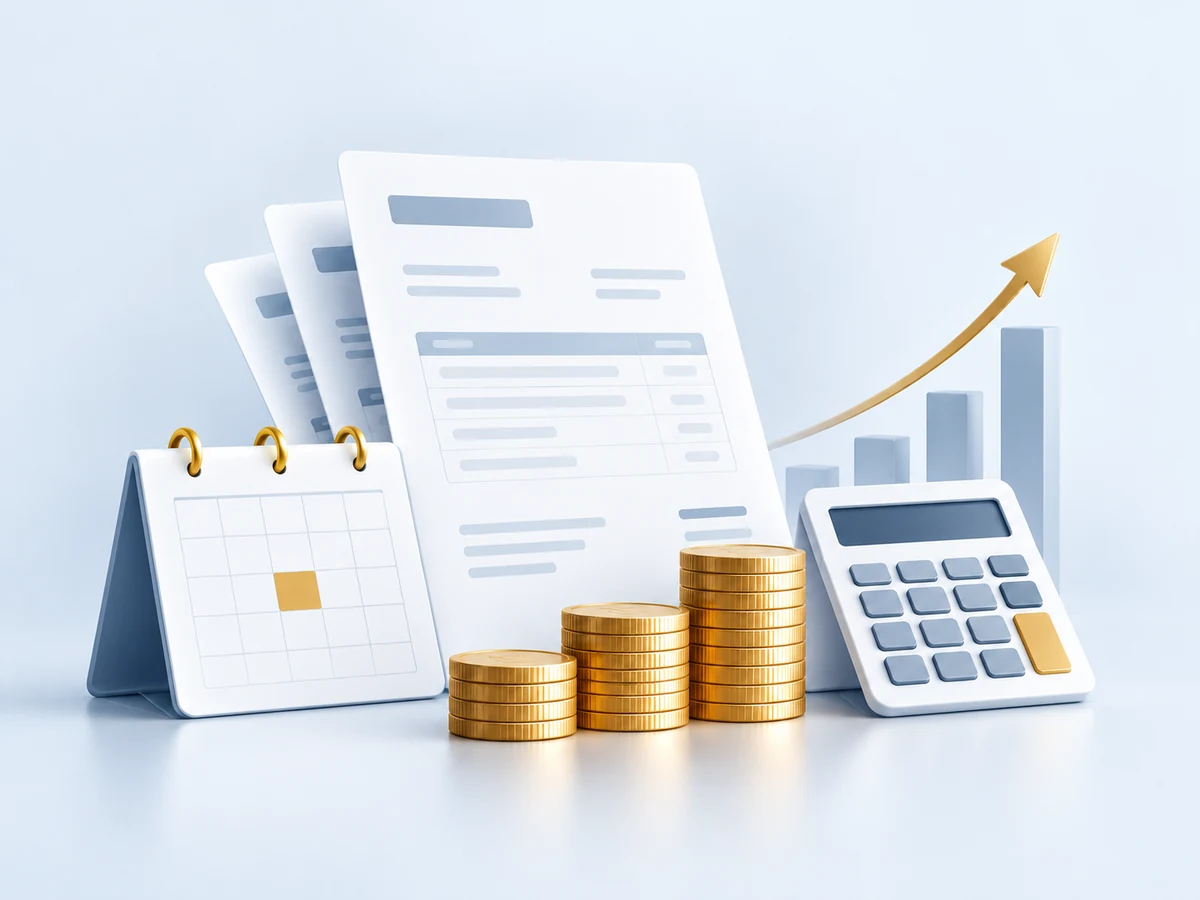 Umbrella, shield, finance documents and coins representing insurance services